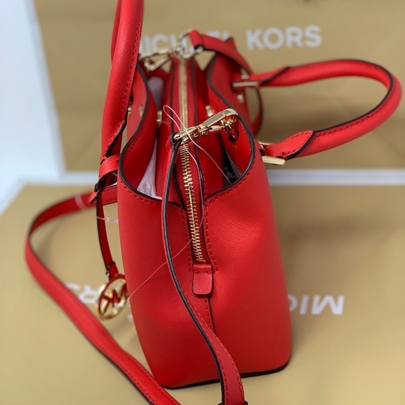 Michael kors savannah small satchel leather red - Picture 5 of 8